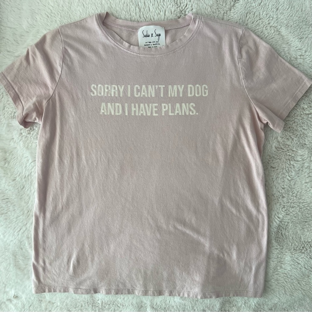 Sadie & Sage Pink Dog Lover's Shirt Size S